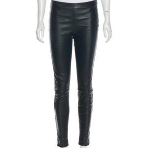 The Row Real Black Leather Pants MINT Shape + BONUS NEW ZARA Red Leather Pants